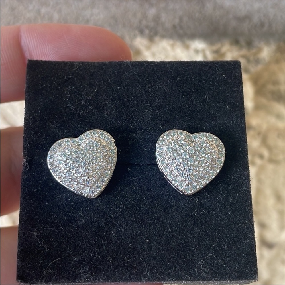 Hearts studded CZโs amazing sparkle Iced Earrings Look Amazing valentines